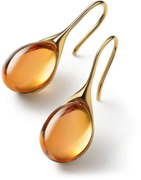Krystal-Tropfenohrringe aus Gold und Silber – Orange