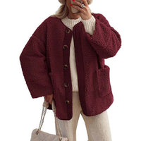 Palyntaya | Damen Winterjacke gemütlich und dick mit langen Ärmeln – Rot