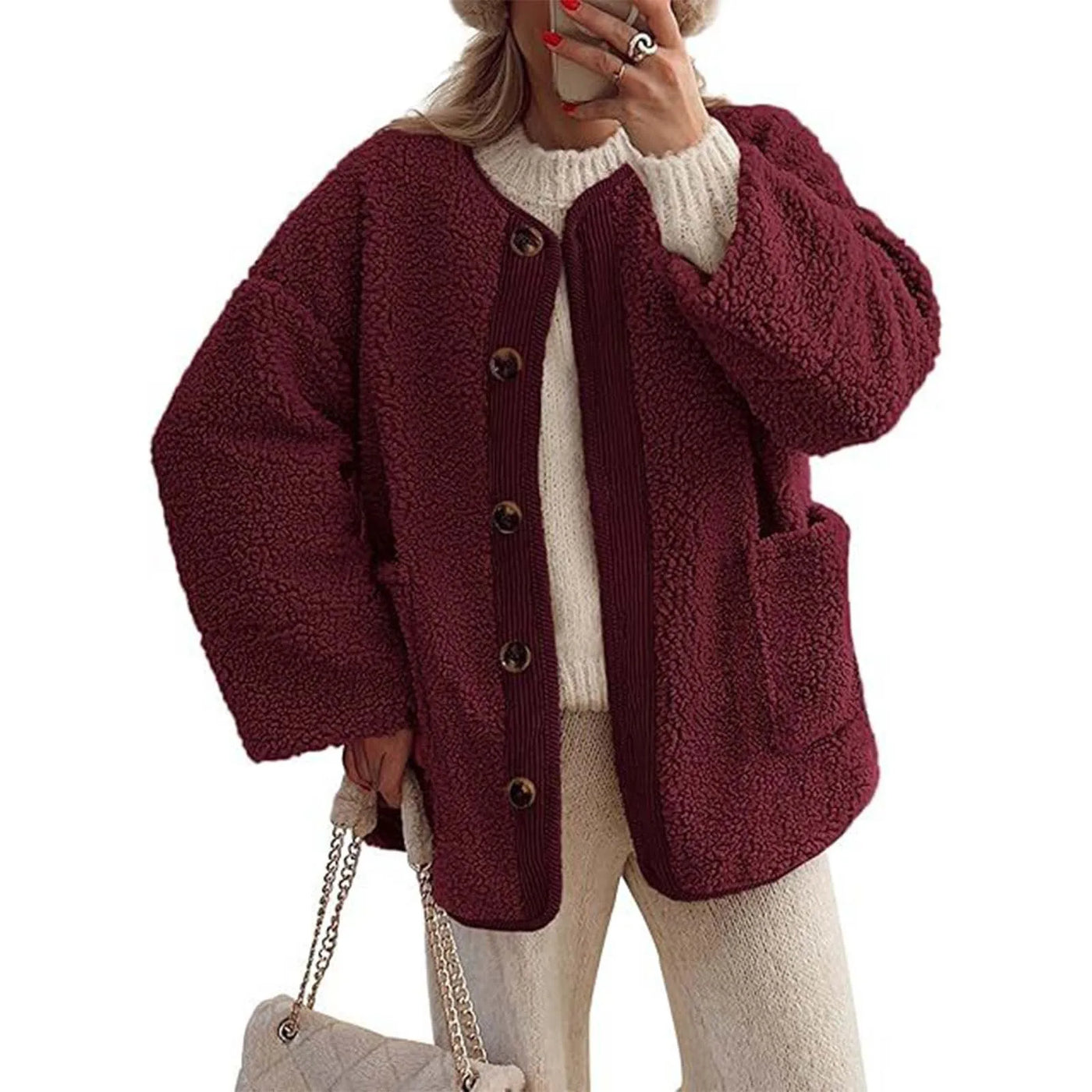 Palyntaya | Damen Winterjacke gemütlich und dick mit langen Ärmeln