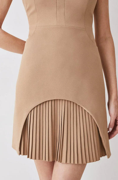 Florentine - Hochgeschlossenes Falten Mini Kleid