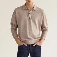Leopold | Langarm-Poloshirt für Herren – Beige