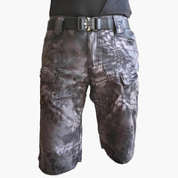 Outdoor-Shorts für Herren mit Multifunktionstaschen und Gürtel – Python-Tarnung