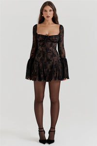 Faye | Damen Vintage Korsettkleid | Mini – Schwarz