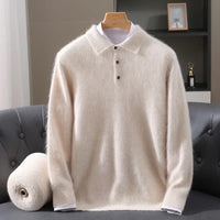 Leighton Cashmere Polo Sweater – Beige