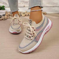 Movelle™ Sneaker mit Extrem Leichtem Tragegefühl und Atmungsaktivem Komfort – Beige mit Rosa