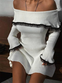 Camila | Gestricktes Minikleid – Weiß