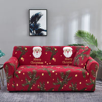 Hoch elastischer Spandex-Weihnachtssofa-Bezug / Sofortige Dekoration, die Ihr Weihnachtsfest verdient! + Kopfkissenbezug als Geschenk – Weihnachtsmann