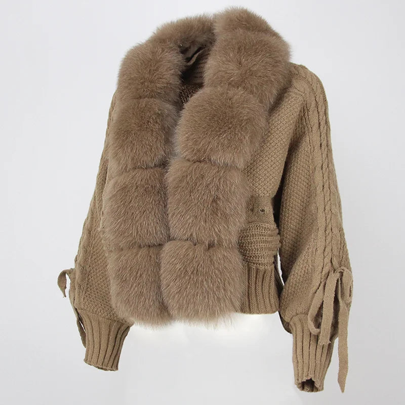 Lixx | Luxury Wintermantel für Damen mit echtem Fuchsfellkragen