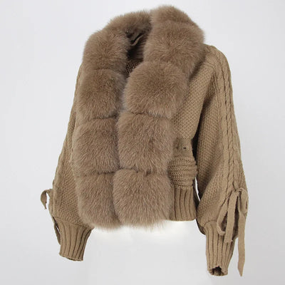 Lixx | Luxury Wintermantel für Damen mit echtem Fuchsfellkragen