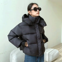 Kuschelige Damen Pufferjacke – Schwarz