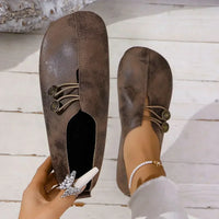Sommerliche Halbschuhe für Damen - Bequeme Loafers mit Fußbett – Dunkelbraun