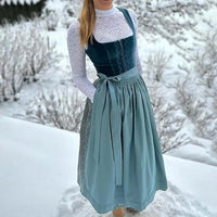 Damen Elegante Jahrgang Oktoberfest Dirndl Kleid – Marine