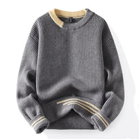 THILO - GROBER STRICKPULLOVER MIT RUNDAUSSCHNITT – Grau
