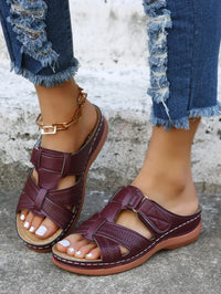 Francesca | Konturiertes Fußbett Orthopädisch Sandalen – Weinrot