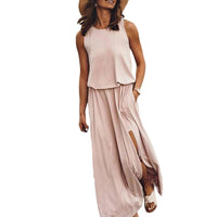 Elsie -   Elegantes Sommer-Maxikleid – Khaki
