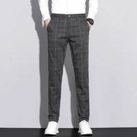 Herren-Hose mit linienmuster | strukturierter stil – Dunkelgrau