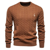 Falkner | Strickmodern Herrenpullover – Braun