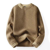 THILO - GROBER STRICKPULLOVER MIT RUNDAUSSCHNITT – Khaki