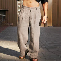 Romeo | WEITE LEINENHOSE – Khaki