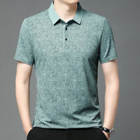 HARALD - POLOSHIRT MIT HOLZMASERUNG-MUSTER – Grün