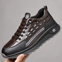 Krokodil™-Tennisschuhe aus hochwertigem Leder mit intelligenter Dämpfung / Robuste Eleganz für den Alltag! – Braun
