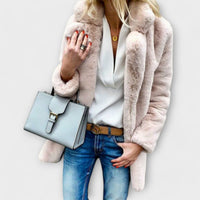 Luna – Warme und flauschige Winterjacke – Rosa