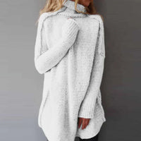 Kuscheliger Rollkragenstrickpullover für Frauen – Weiß