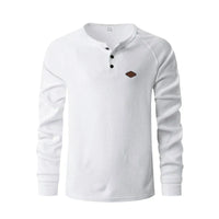 Rafael | Struktur-Henley Herren elegant & alltagstauglich – Weiß