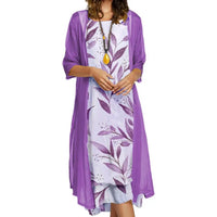 Berthana | Damen Rundhalsausschnitt Kleid – Lila