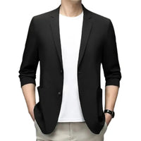 Leonardo Sommer Blazer | Trendiger moderner Herrenblazer mit kurzen Ärmeln – Schwarz