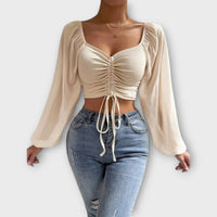 Jacqueline™ – Die perfekte Abendbluse für jeden Anlass – Aprikose