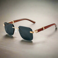 Edda | Randlose Premium-Sonnenbrille – Schwarz