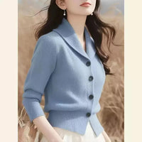 IRMTRAUD - BASICS STRICKJACKE MIT KNOPFEN – Blau
