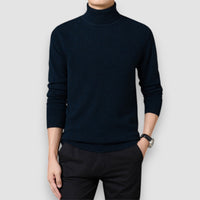 Lumier | High Collar Sweater – Blau