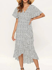 Aide™| Wickelkleid mit Schlitz – Weiß