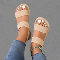 Salwina | Sommer-Sandale mit leichter Keilsohle aus Premium-Material – Khaki