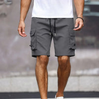 Zion™ Premium-Strickshorts mit Funktionstaschen – Grau