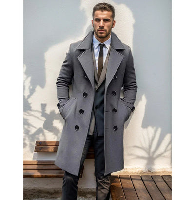 Kervin | Doppelreihiger Trenchcoat für Herren – Vintage-Stil mit Eleganz und Zeitlosigkeit