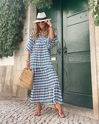 Esme -  Elegantes Boho Maxikleid – Blau
