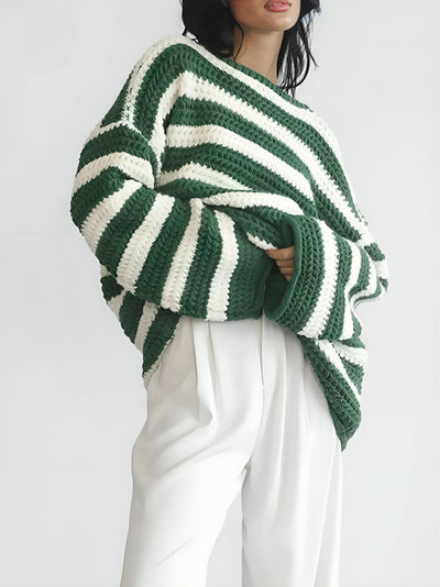 Ulta | Grob gestrickter Bi-Ton Pullover mit lockerer Passform, Komfort und Stil