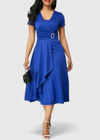 Sophie | Klassisches Midi-Kleid mit Stil & Komfort – Blau