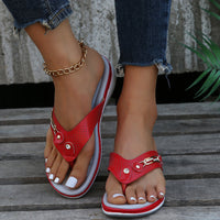 Amanda Clip Toe Sandalen | Moderne Sommer-Strand-Flip-Flops für den Sommer – Rot