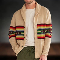 Olistoreia | Herbst/Winter Gestreifter Jacquard-Cardigan – Khaki