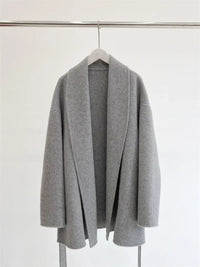 Serenya | Lange Wolljacke – Grau
