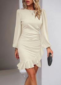 Deana - Wunderschönes Langarmkleid – Weiß