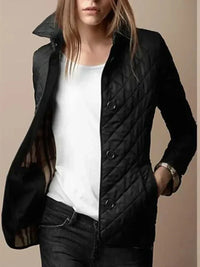 Dakta | Leichte Steppjacke mit Karomuster für Damen – Ideal für den Frühling – Noir