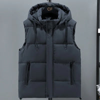Leichte Sommerweste für Herren - Moderne Übergangsjacke mit Kapuze – Grau