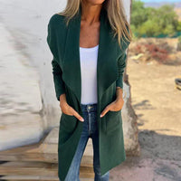 Strickjacke für Damen - Leichte Sommerjacke mit Taschen – Grün