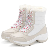 Damen Plateau-Schneestiefel | Lässig – Weiß