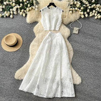 Alessa™ Set aus Floralbesticktem Tüll mit Zarter Eleganz – Weiß